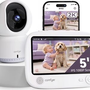 Comfyer Baby Monitor with Camera - White